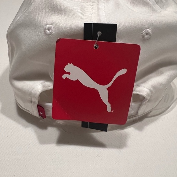 NEW Womens Puma P110 Pars And Stripes Bright White Adjustable Golf Hat/Cap - Picture 4 of 9